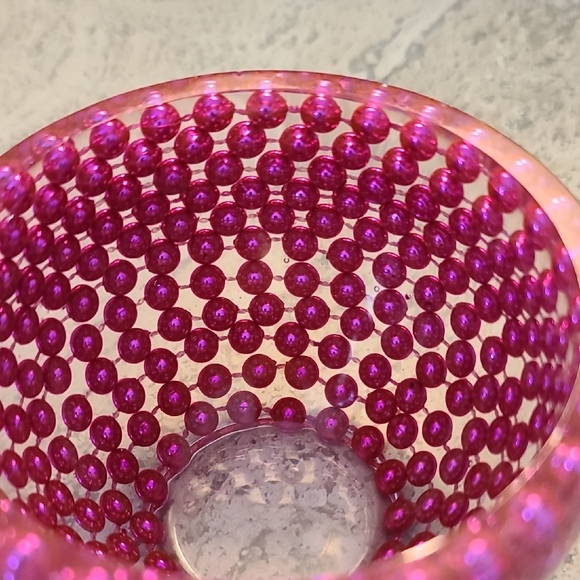 Vibrant Pink Beaded Apple - Picture 6 of 9